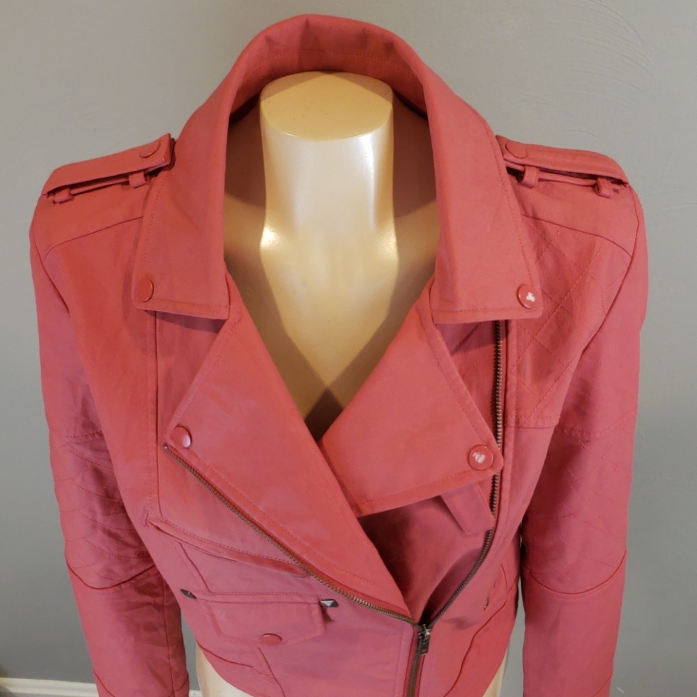 MM Couture by Miss Me Vegan Leather Moto Jacket M